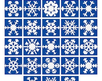 Snowflake Blocks - Complete Set*Foundation Paper-Pieced 9" Snowflake Block Patterns* By Canuck Quilter Designs
