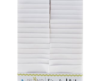 Simply White - Batik Strips in Solid White Palette *Jelly Roll - 40 Pieces* From: Island Batik
