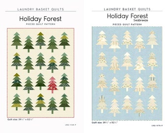 Holiday Forest - Traditional Green & Red and/or Seabreeze *Pieced Quilt Pattern By: Edyta Sitar  Laundry Basket Quilts LBQ-1128-P
