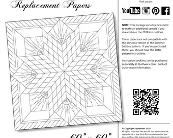 Summer Solstice 2018*Replacement Foundation Papers* By: Judy & Bradley Niemeyer - Quiltworx  JNQ89E