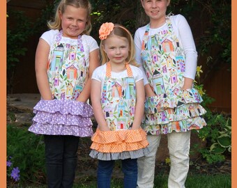 Little Lady - Childrens Apron Pattern *3 Sizes * Size 2-4  *Size  6-8  *Size 10-12 * By: Abbey Lane Quilts