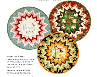 Point of View - Folded Star Table Topper *17in Centerpiece Pattern + 1 Interfacing Template* From: PlumEasy Patterns