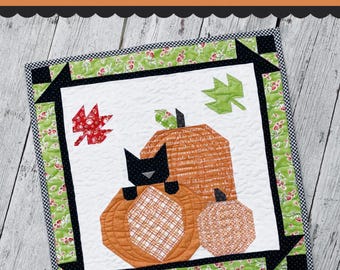Sweet Kitty of Autumn *Wall Hanging Quilt Pattern* By: Sherri Falls of This & That