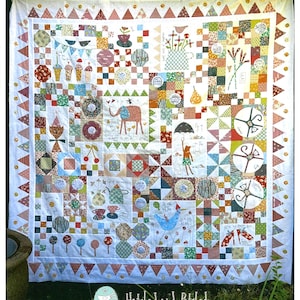 Sunshine & Lollipops *Folk Art Applique and Hand-Embroidery Quilt - Sewing Pattern* From: Hatched and Patched