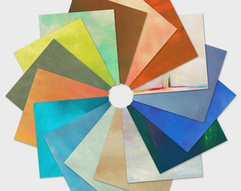 Nuance Colorstory "SKY"  *16 Piece Bundle - Half Yard Cuts* Ombre Fabrics By Jennifer Sampou For Robert Kaufman Fabrics HTHI-121-16