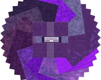Amethyst Royal - 10 Karat Gems (Revised 2025) *Layer Cake (10x10) - 42 Pieces* From: Wilmington Prints
