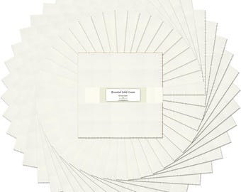 Essential Solid CREAM 10 Karat Gems *Layer Cake (10x10) - 42 Pieces* From: Wilmington Prints