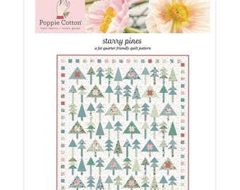 Starry Pines *A Fat Quarter Friendly - Pieced Quilt Pattern* From: Poppie Cotton