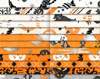 Midnight Hauntings * 40 Karat Gems *Jelly Roll - 40 Strips* (Christmas Colors) From: Wilmington Prints