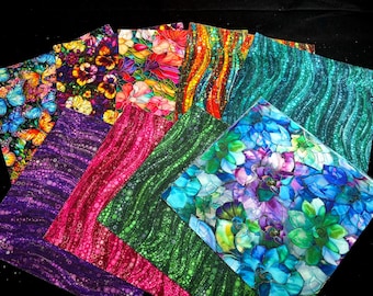 GiGi In The Garden - Stained Glass Butterflies Layer Cake (10" x 10")  By: Peggy Collins  For Camelot Fabrics