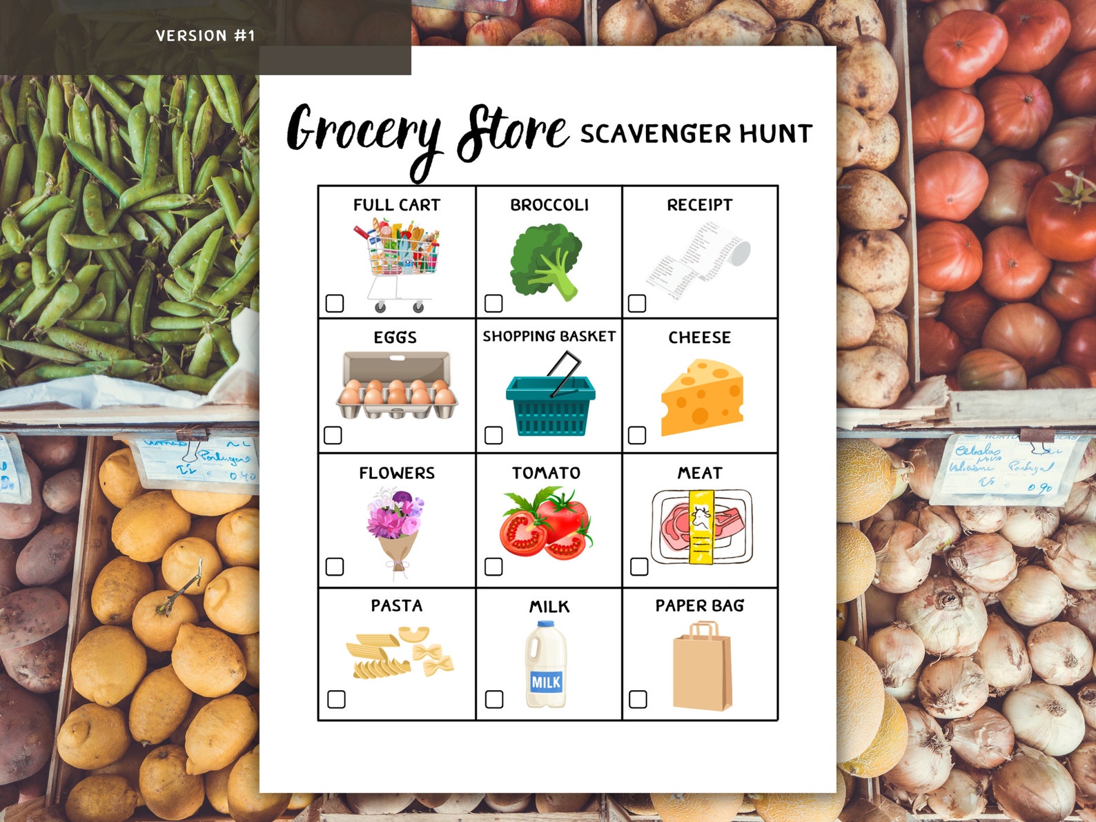 Grocery Store Scavenger Hunt Printable | Shopping Game for Kids ...