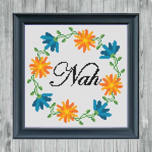 Nah. Cross Stitch Pattern pdf. Instant Download