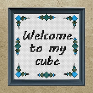 Welcome to my cube. Cross Stitch Pattern pdf. Instant Download