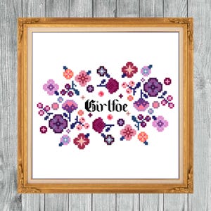 Girlfoe- Cross Stitch Pattern pdf. Instant Download