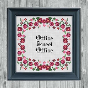 Office Sweet Office.  Cross Stitch Pattern pdf. Instant Download