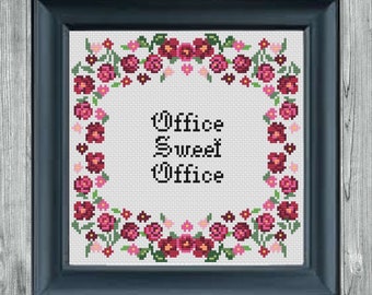 Büro Süßes Büro. Kreuzstichanleitung pdf. Sofort Download