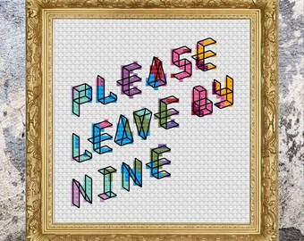 Veuillez laisser par Nine- Cross Stitch Pattern pdf. Téléchargement instantané