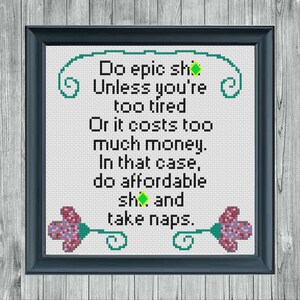 Do affordable sh*t. Cross Stitch Pattern pdf. Instant Download