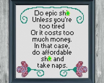 Do affordable sh*t. Cross Stitch Pattern pdf. Instant Download