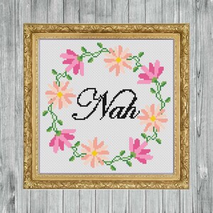 Nah. Cross Stitch Pattern pdf. Instant Download