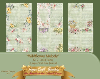 JK-1025 Wildflower Melody, Journal Kit, Journal Pages, DIY