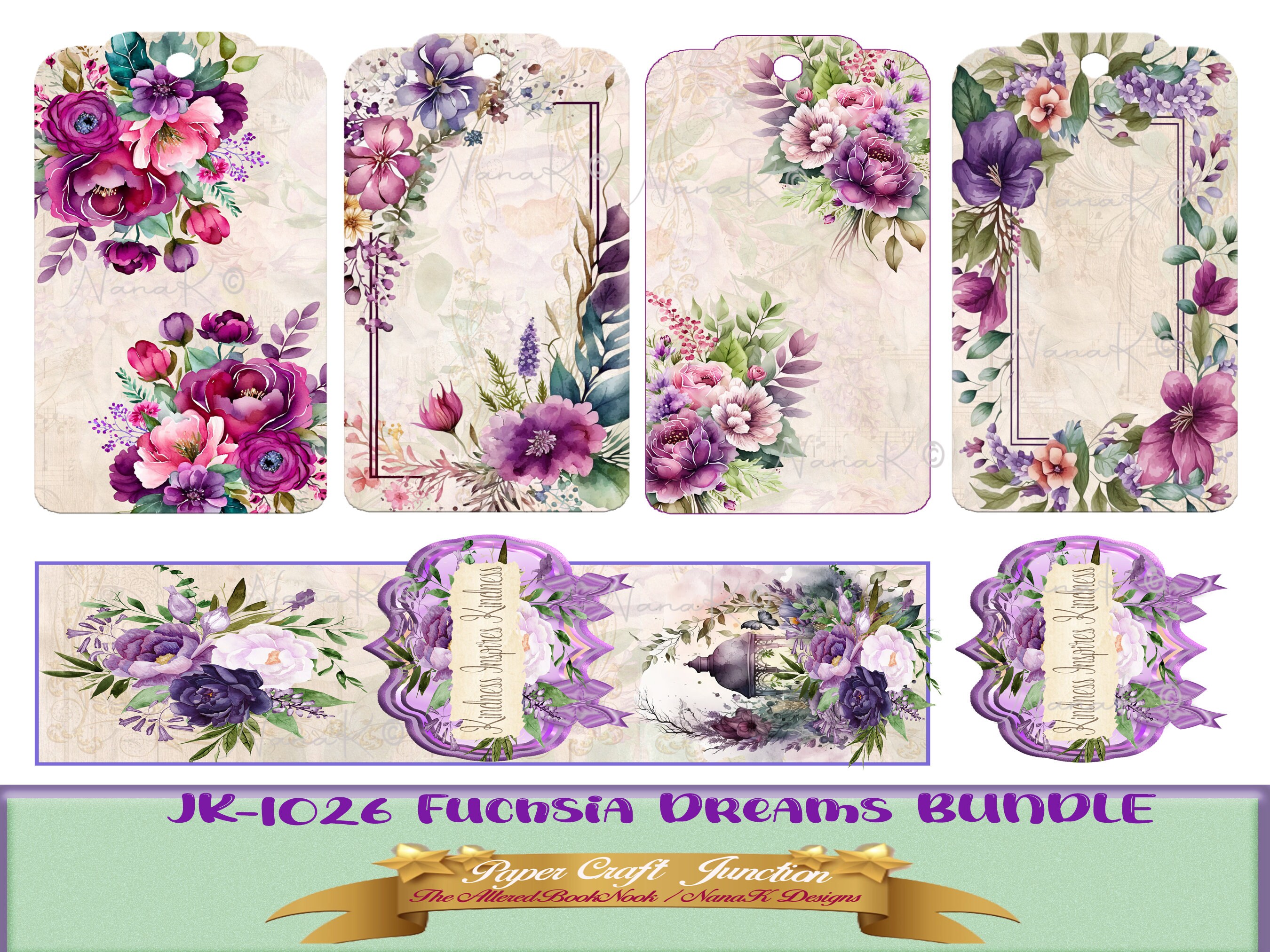 Fuchsia Dreams Digital Journal Kit BUNDLE, Printable Journal Kit, DIY ...