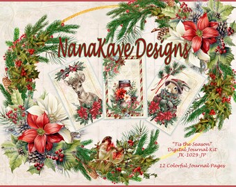 Tis the Season, Digital Journal Kit, Christmas,