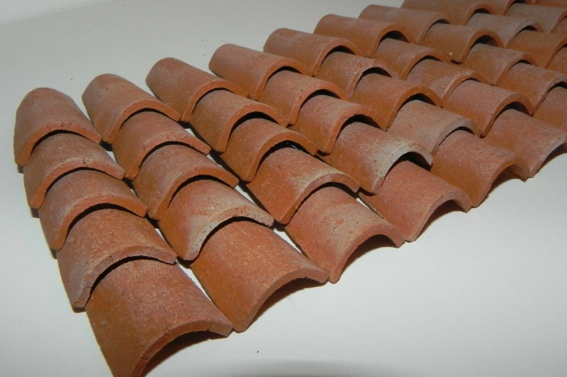 Dollhouse Miniature Roof Tiles Clay Material 50 Pieces Etsy