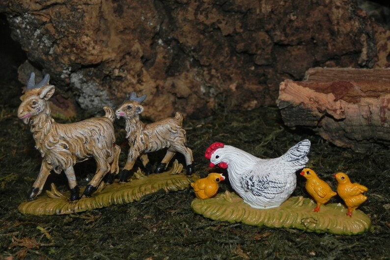 Goat Chicken Animal Figurine for 5/" Nativity Scene Euromarchi Presepio Pesebre