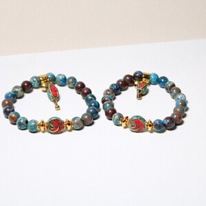 One Chrysocolla gemstone bracelet/ Natural chrysocolla bracelet/ Chrysocolla beaded bracelet/Stretch bracelet/Bracelet Women & Man