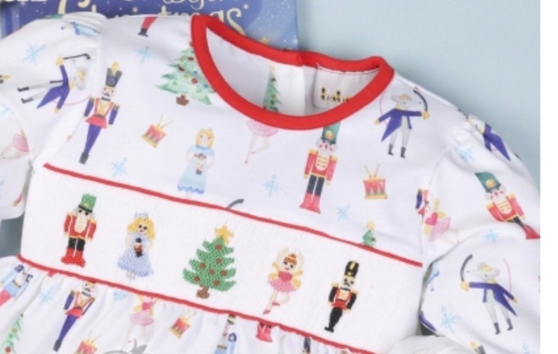 Nutcracker Printed Smocked Dress Etsy