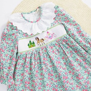 Baby Girls Spring Tulip Castle Princess Hand Smocked Dress