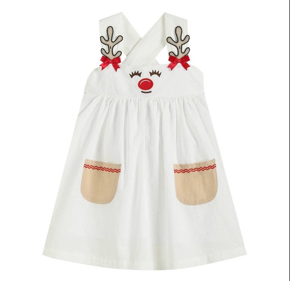 MimisHeartBoutique Reindeer Christmas Jumper Dress. in Stock