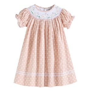 Pink and White Dot Easter Bishop Dress