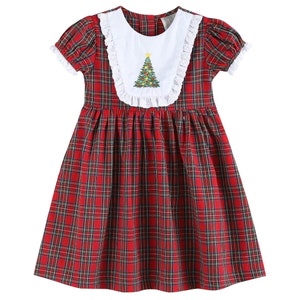 Red Christmas Tree Yoke Dress-size chart attached with pictures