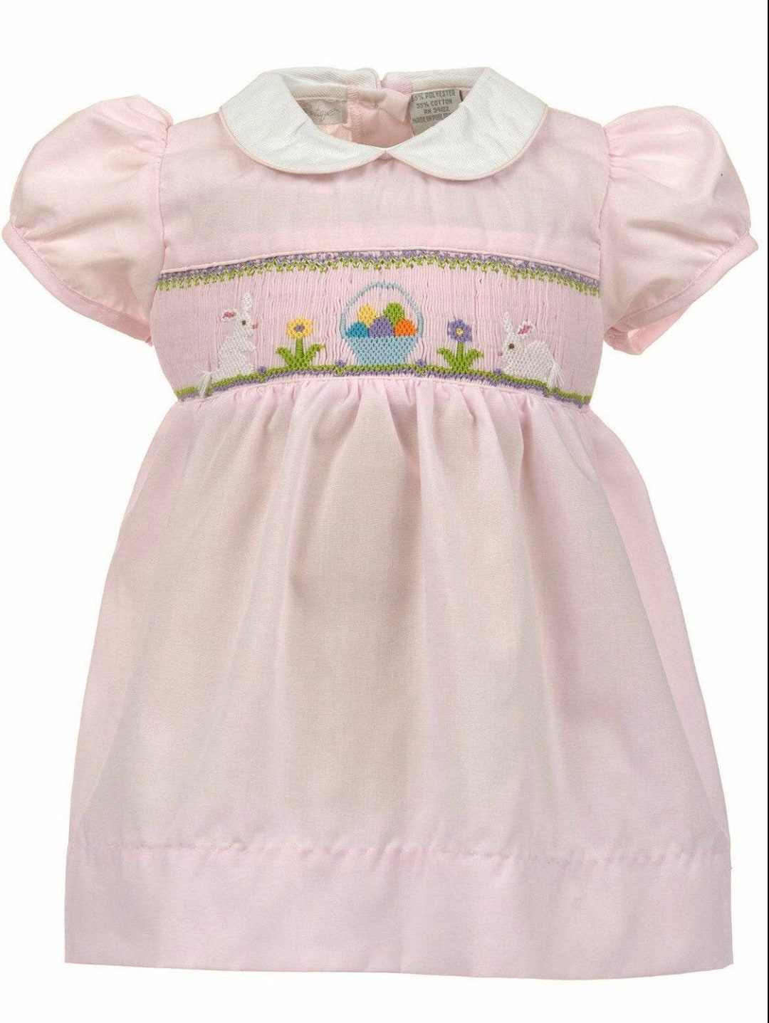 Baby Girls Easter Dress Hand Smocked Easter Bunny and Eggs Etsy