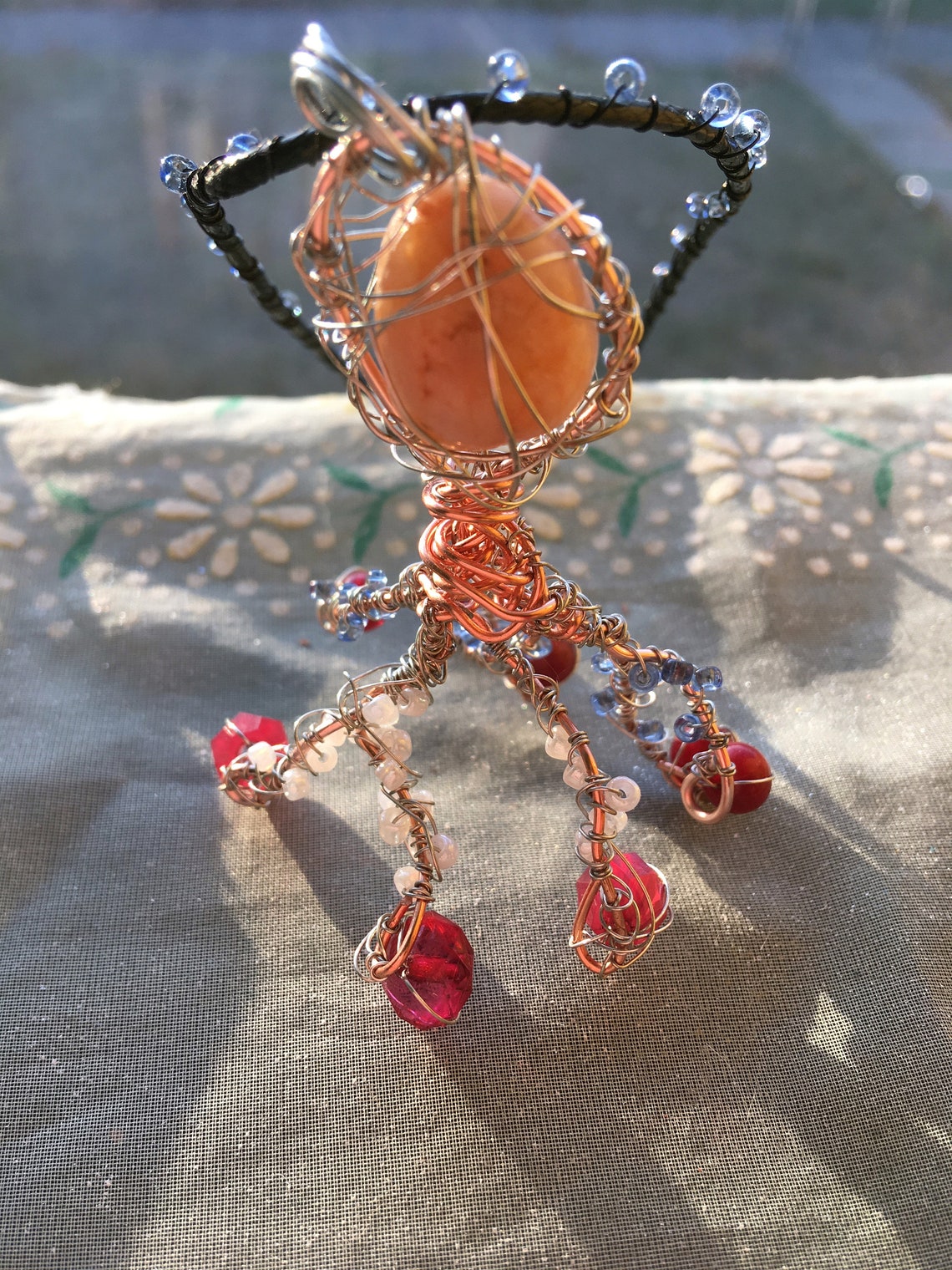 Wire Wrapped Octopus Pendant Necklace Artistic Wire Statue Etsy