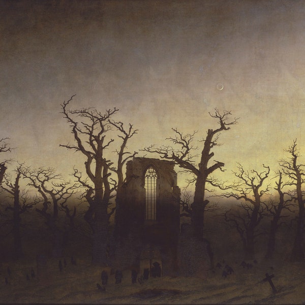 The Abbey In The Oakwood By Caspar David Friedrich Print Poster