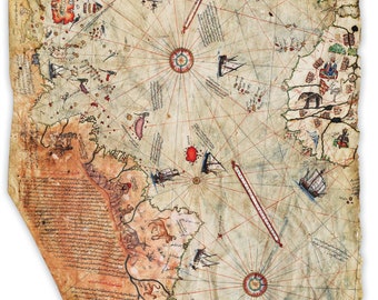 Mapa del Imperio Otomano por Piri Reis 1513 Imprimir Póster
