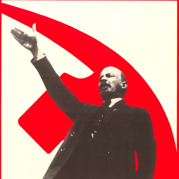 Sowjetisches Propaganda-Lenin-Vintage-Druckplakat