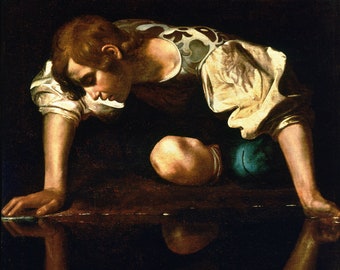 Narcissus By Caravaggio Print Poster
