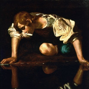 Narcissus By Caravaggio Print Poster