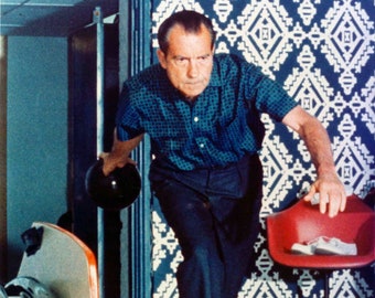 Richard Nixon Bowling Print Poster
