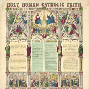 Holy Roman Catholic Faith 1870 Spiritual Bible Verses Print Poster