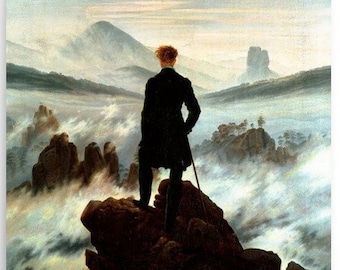 De zwerver boven de zee van mist Caspar David Friedrich printposter