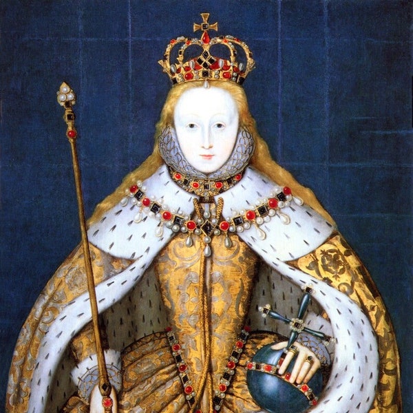 Elizabeth I In Coronation Robe 1610 Print Poster