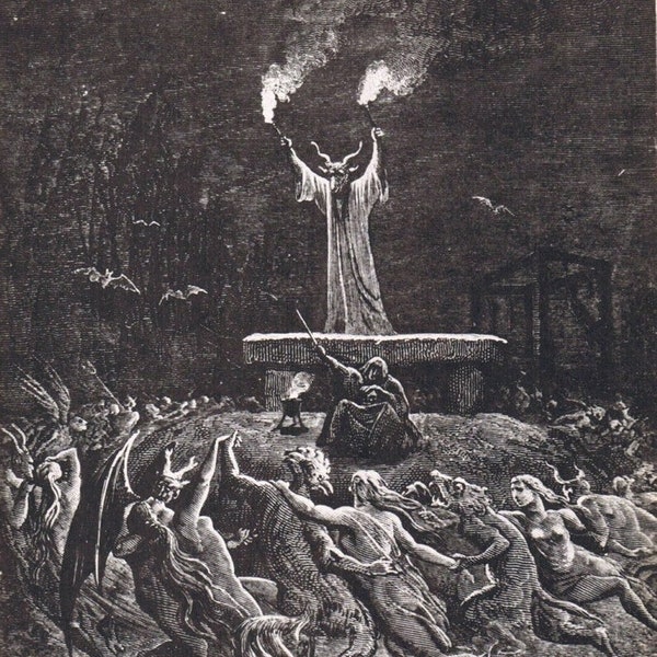 Poster Les sorcières dansant le sabbat