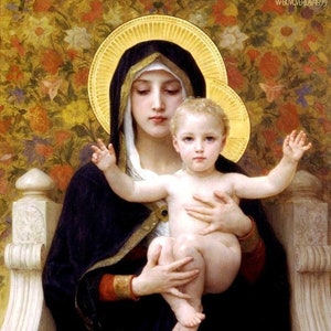 The Madonna Of The Lilies By William Adolphe Bouguereau Print Poster