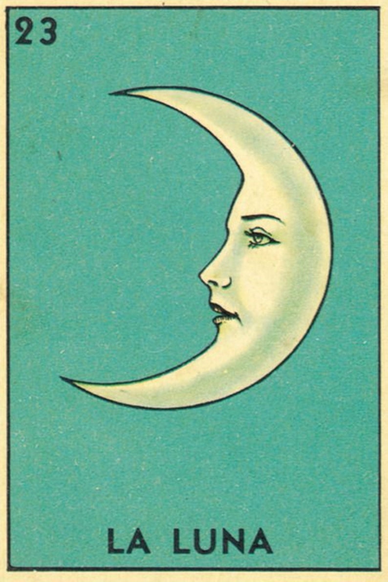 Loteria La Luna Print Poster Etsy