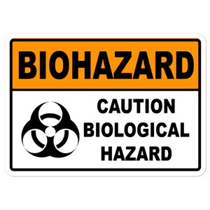 Biohazard Caution Biological Hazard Safety Sign Sticker - Etsy